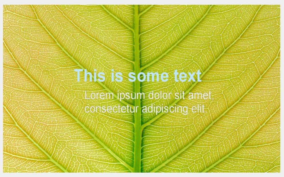 A close up of a light green leaf with low contrasting white text.